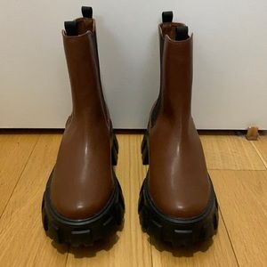 Princess Polly Brown Lugged Sole Boots